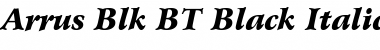 Arrus Blk BT Black Italic Font