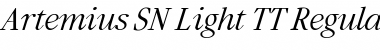 Artemius SN Light TT Regular Italic Font