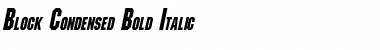 Block-Condensed Bold Italic Font