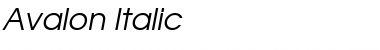 Avalon Italic Font