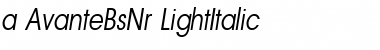 a_AvanteBsNr LightItalic Font