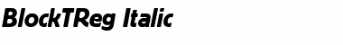 BlockTReg Italic Font