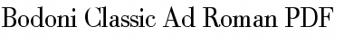 Bodoni Classic Ad Roman Font