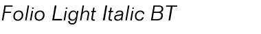 Folio Light Italic Font