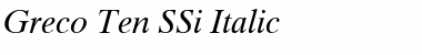Greco Ten SSi Italic Font